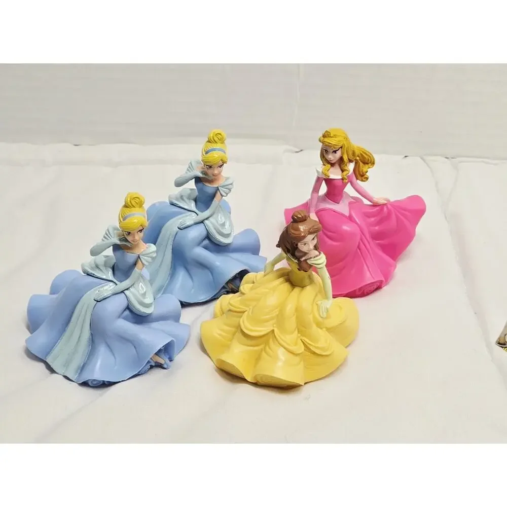 DECOPAC Disney 4 Princess Cake Toppers BELLE CINDERELLA SLEEPING BEAUTY Decor
